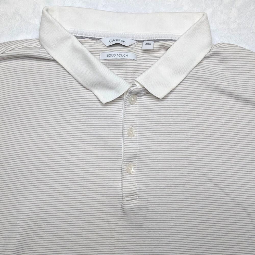 Calvin Klein Liquid Touch Mens Polo Shirt - XL Stripe